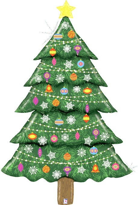 Шар Фигура, Новогодняя елка, Голография (в упаковке)