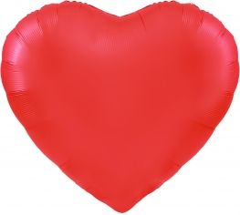 Шар Сердце Красный, Сатин (в упаковке)