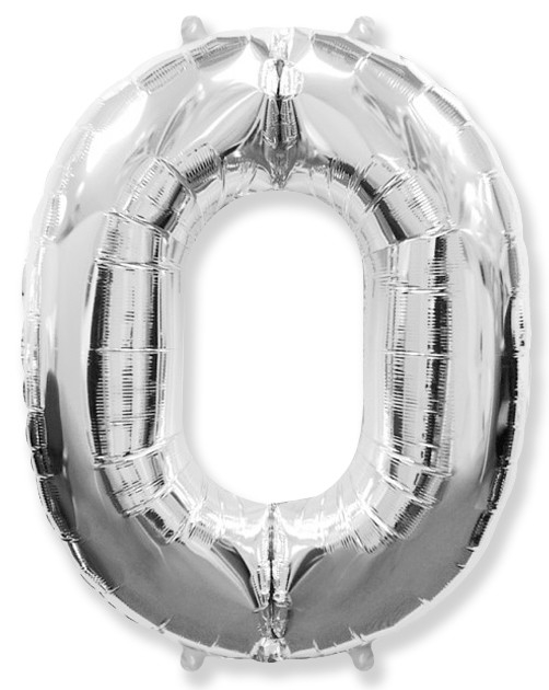 Шар Цифра "0" Серебро / Zero